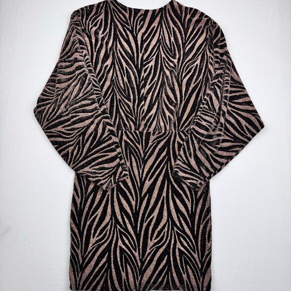 Venus shimmery Zebra Print bodycon dress Size L - Picture 3 of 8